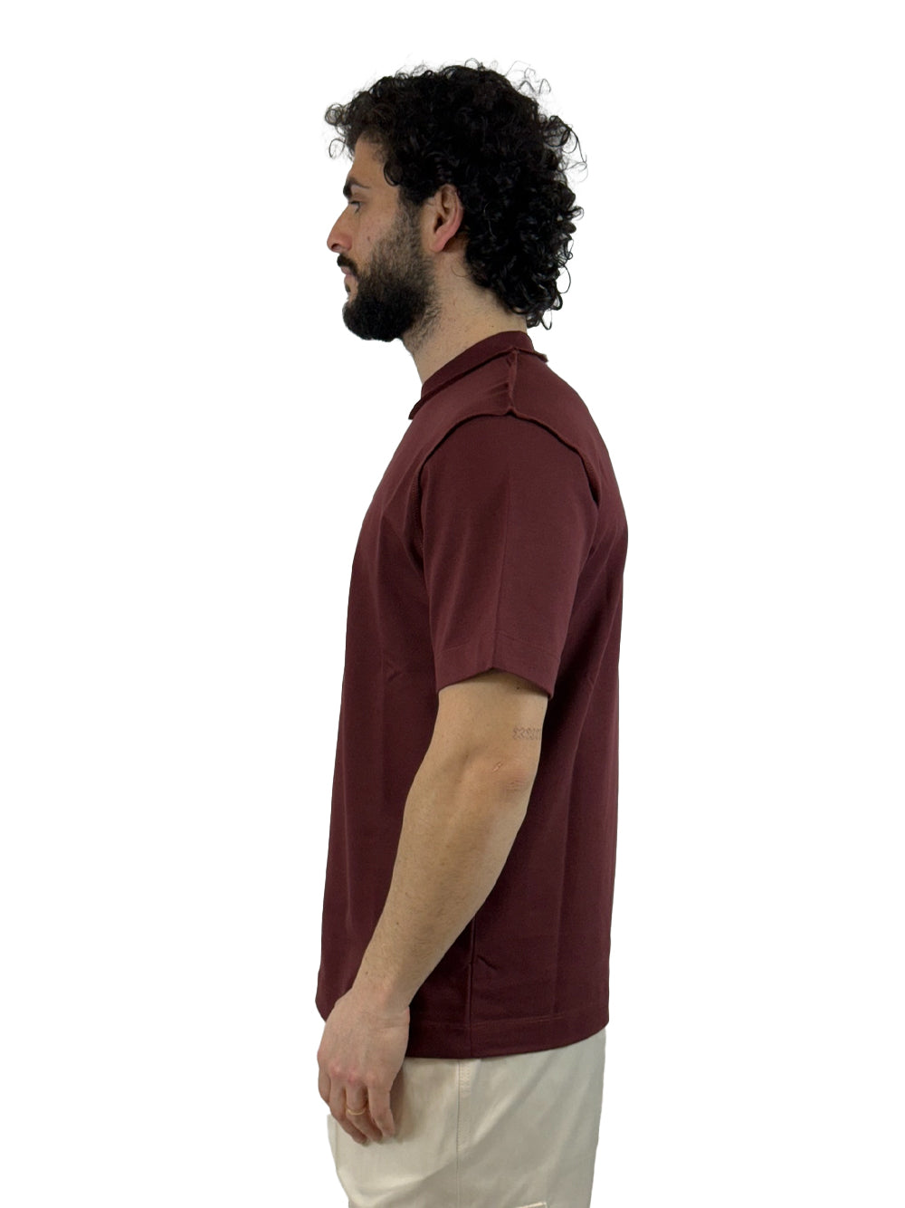 YES LONDON T SHIRT TAGLIO ROVESCIO XM4271 BORDEAUX