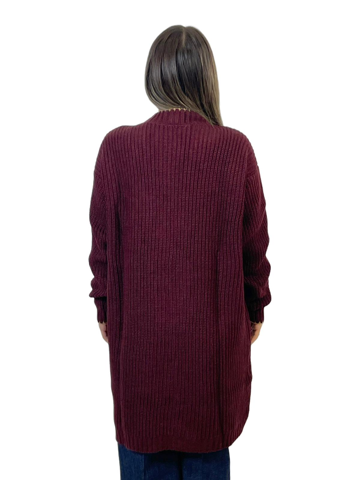ACCADEMIA 20 MAXI-CARDIGAN BORDEAUX