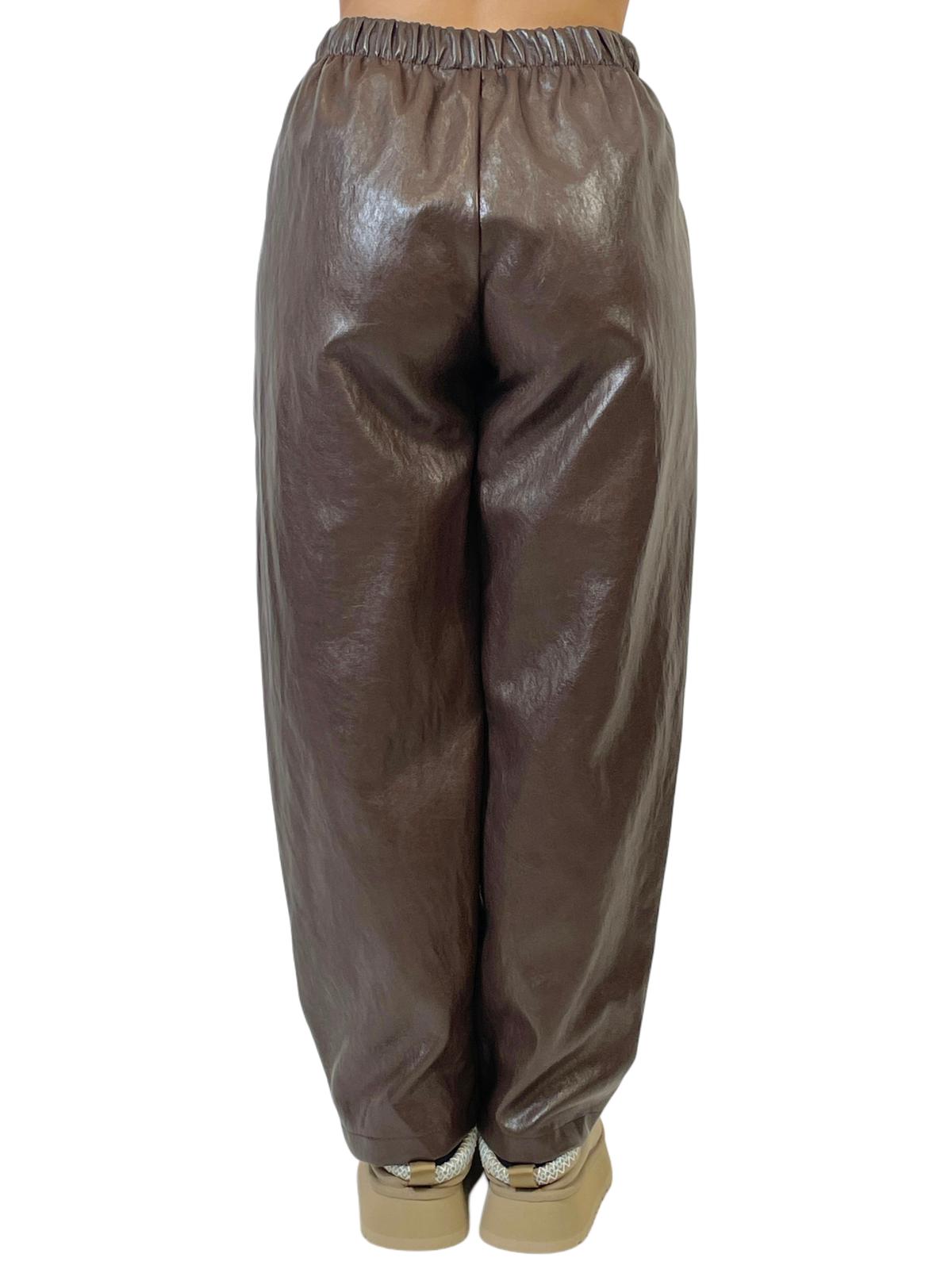 ACCADEMIA 20 PANTALONE ECO-PELLE MARRONE