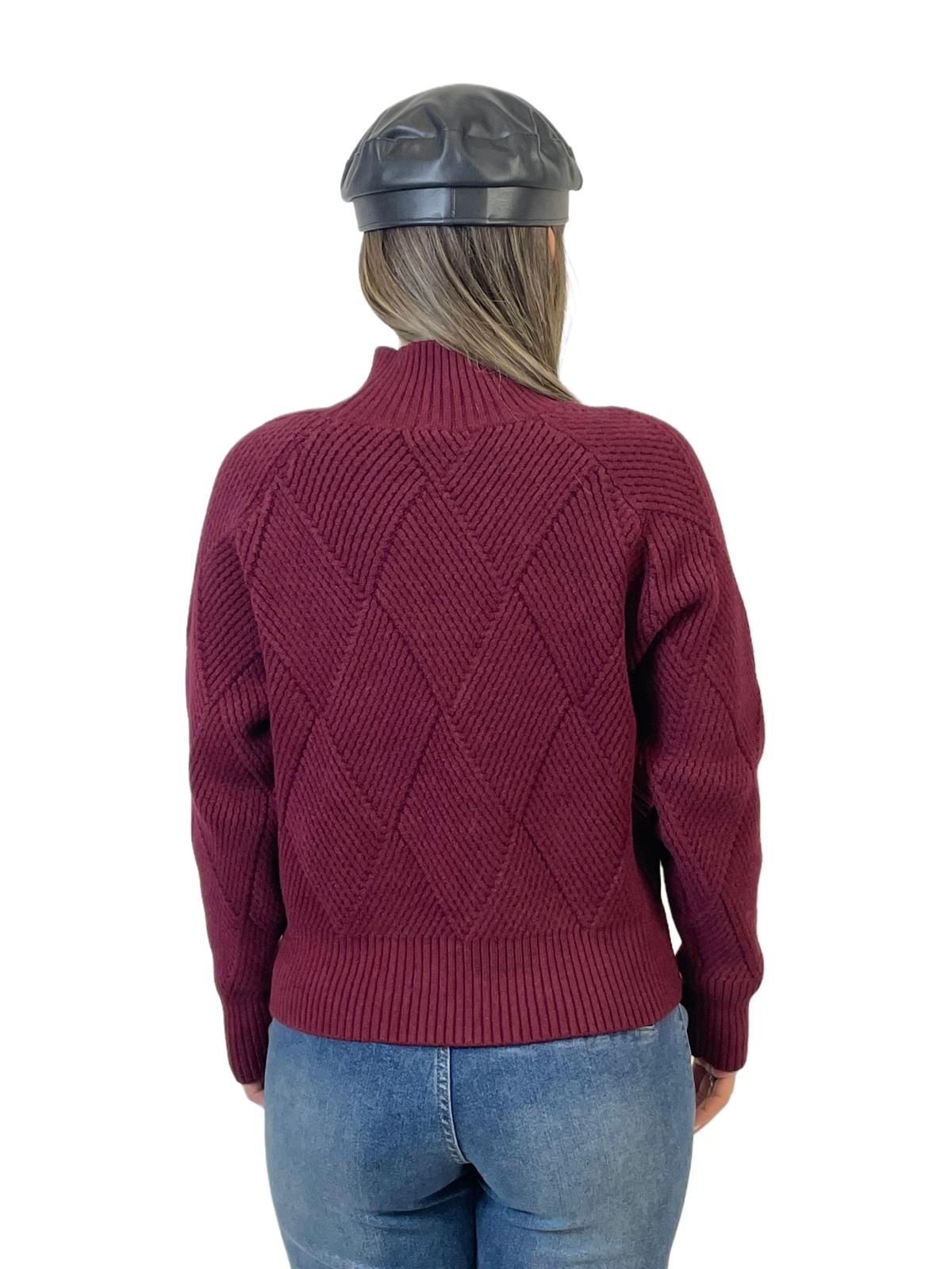 ACCADEMIA 20 PULLOVER TRECCIA BORDEAUX