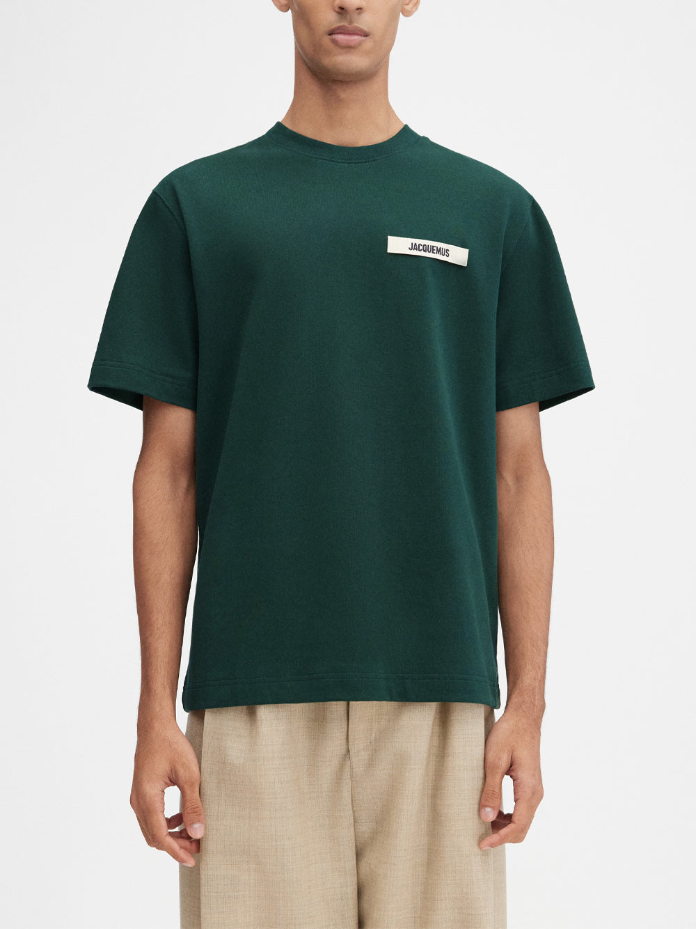 JACQUEMUS LE TSHIRT GROS GRAIN DARK GREEN