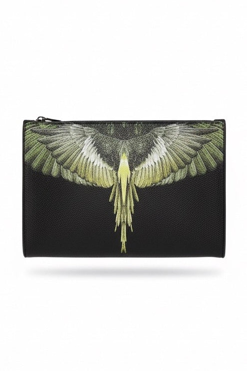 COUNTY OF MILAN BY MARCELO BURLON POCHETTE COMAS260349 BLACK/YELLOW WINGS