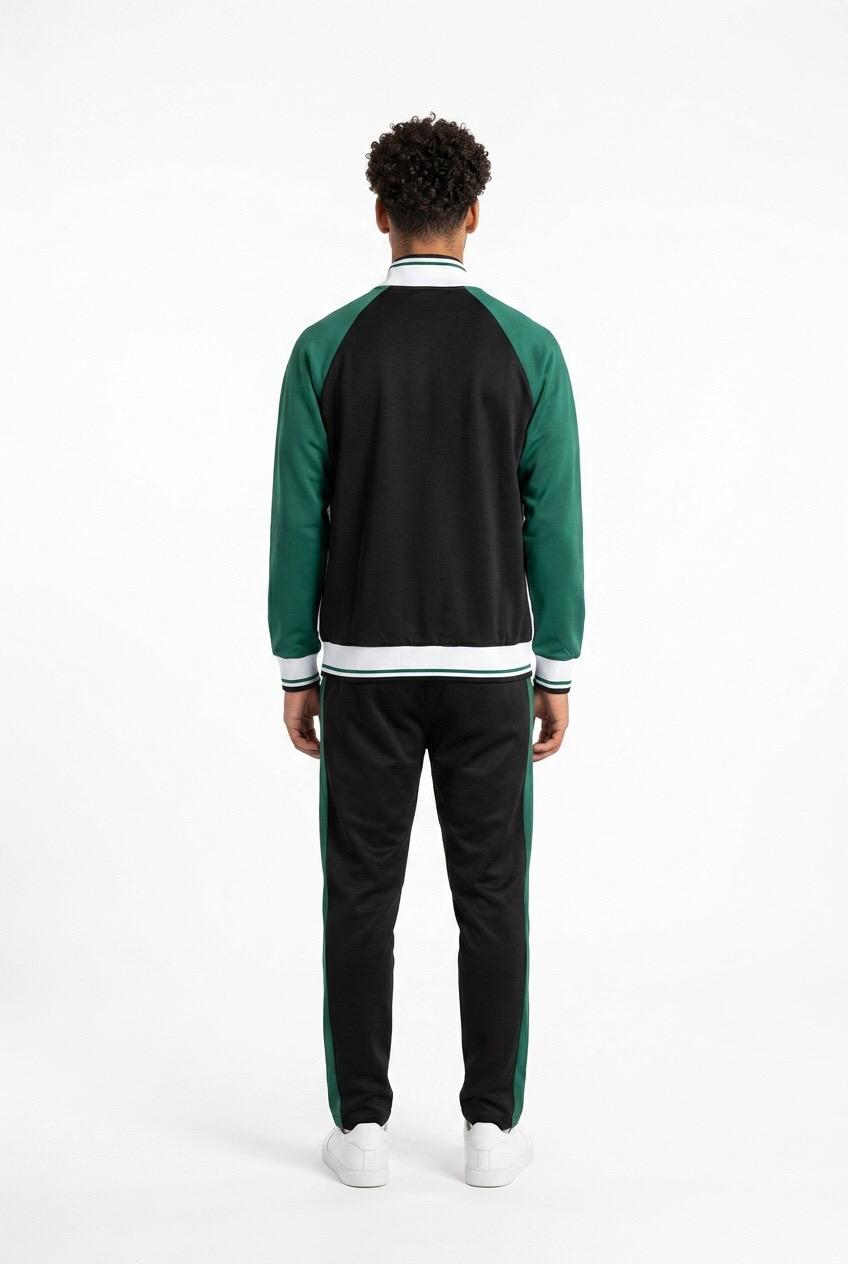 CASABLANCA MESH TAPE TRACK JACKET AND PANTS BLACK