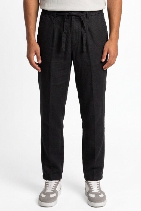 SEINSE PANTALONE LINO PSE1527SS NERO