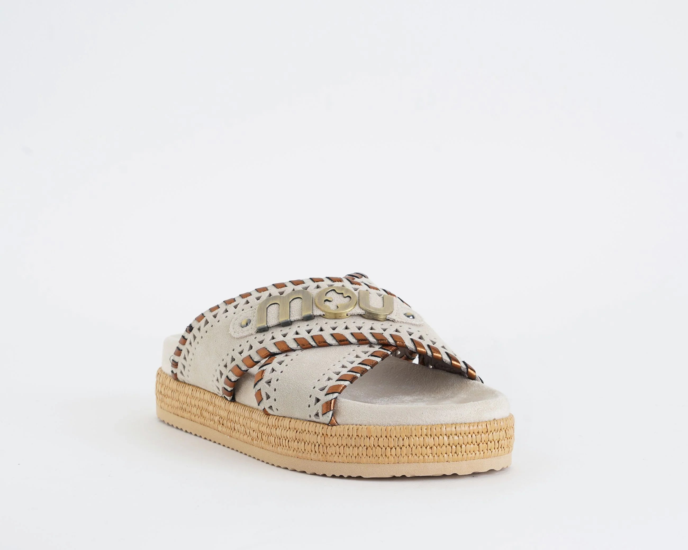 MOU CIABATTA SW451013A CRISS CROSS SANDAL MET STITCH CHLK