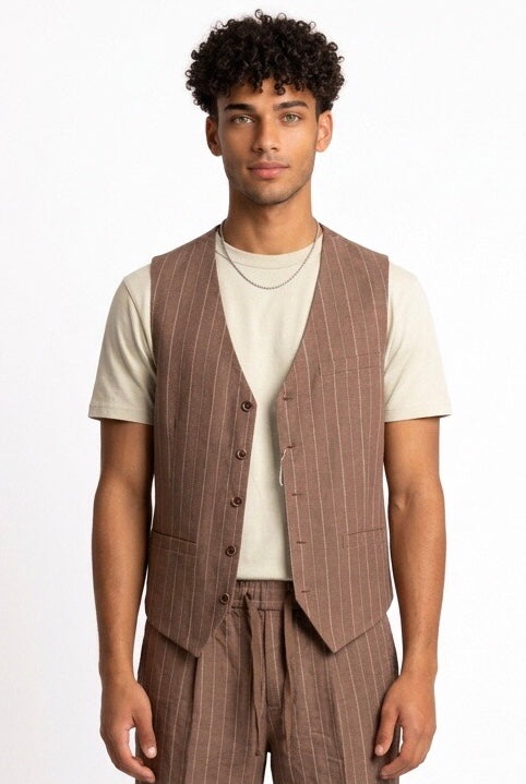 SEINSE GILET GLE1107SS MARRONE