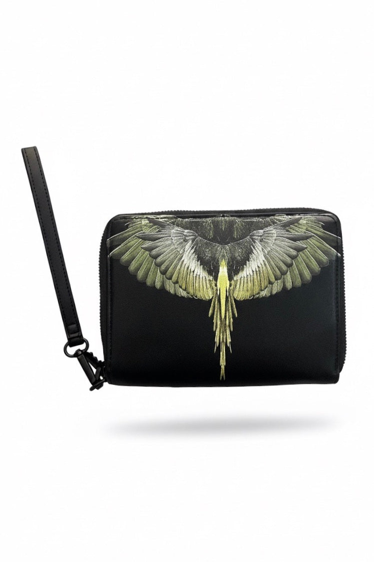 COUNTY OF MILAN BY MARCELO BURLON POCHETTE COMAS260361 BLACK/YELLOW WINGS